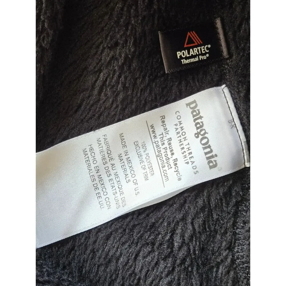 Patagonia Women's Re-Tool Snap T Pullover Black fuzzy fleece jacket Size Medium - Picture 7 of 7